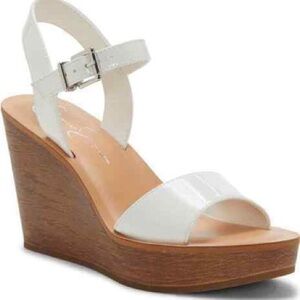 Jessica Simpson Women's Miercen White Wedge Sandals